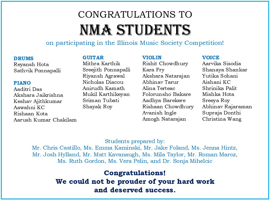 Congrats for NMA students
